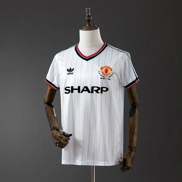 Camiseta de fútbol Manchester United 1983 VISITANTE MANGA CORTA VERSION FAN